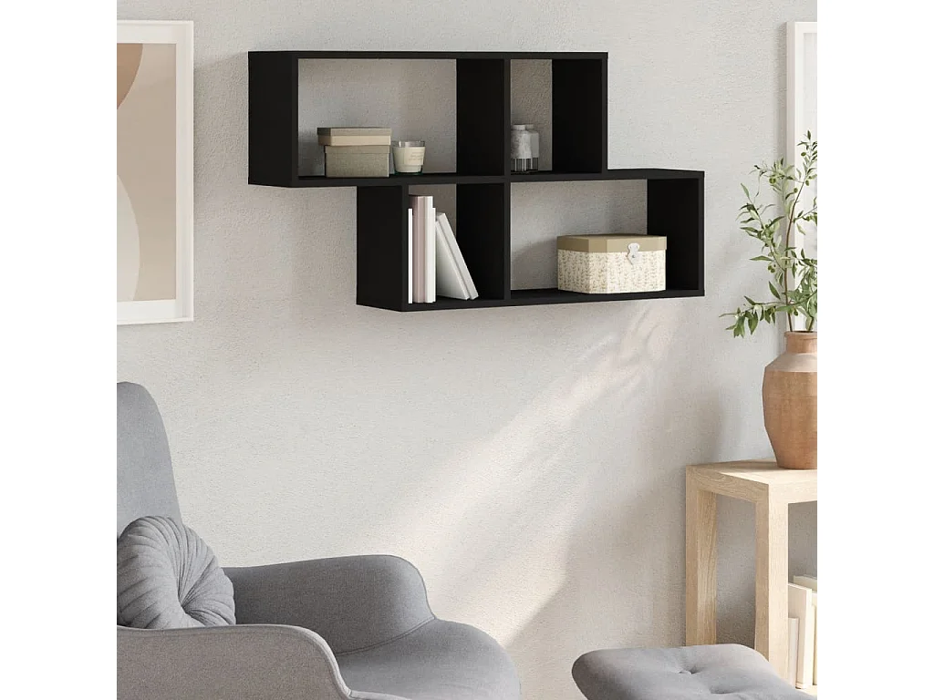 Étagère murale noir 100x20x53 cm bois d'ingénierie FR398418