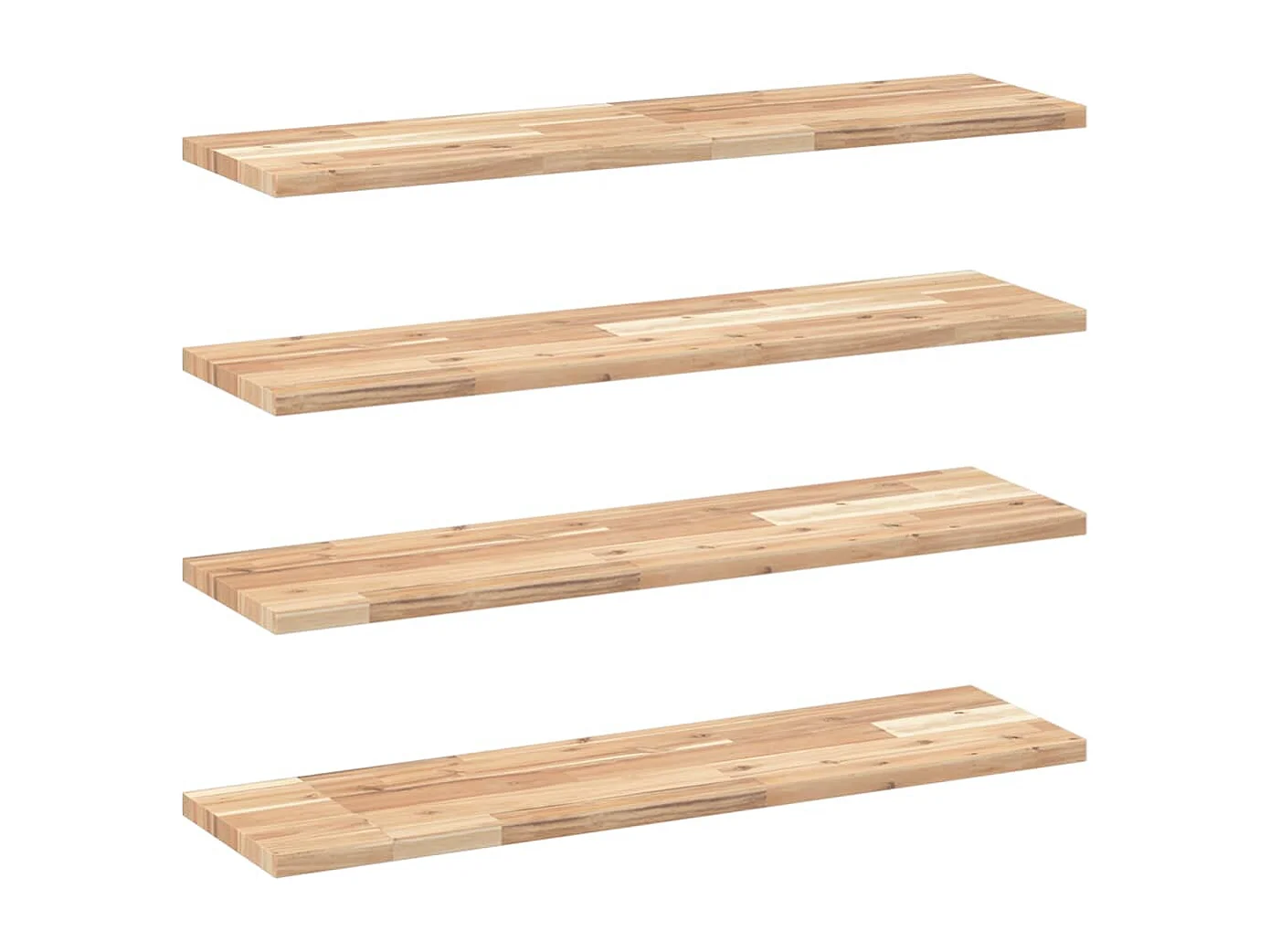 Prateleira flutuante 4pcs 100x20x2cm acácia maciça não tratada PT469148