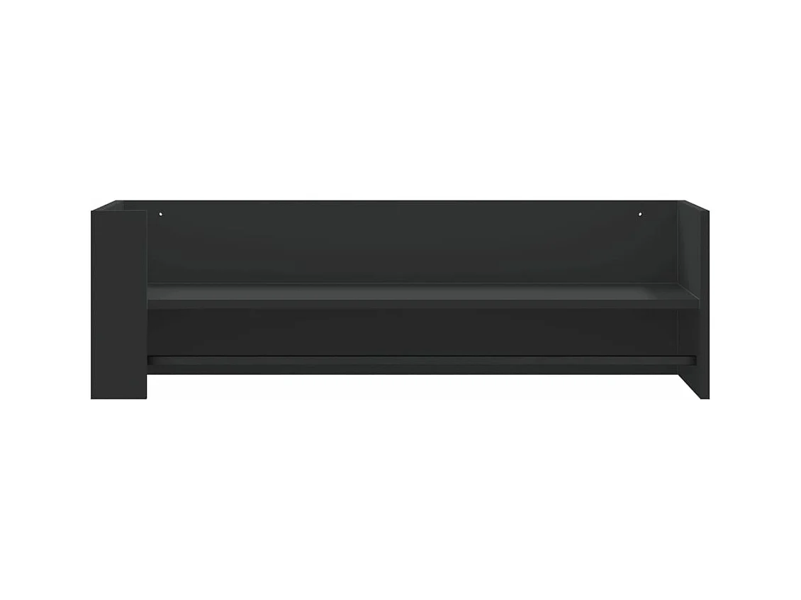 Prateleira de parede 100x35x30,5 cm derivados de madeira preto PT781998