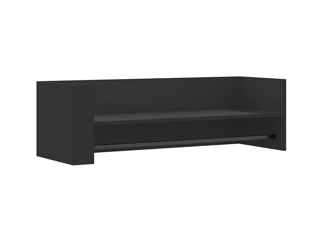 Prateleira de parede 100x35x30,5 cm derivados de madeira preto PT781998