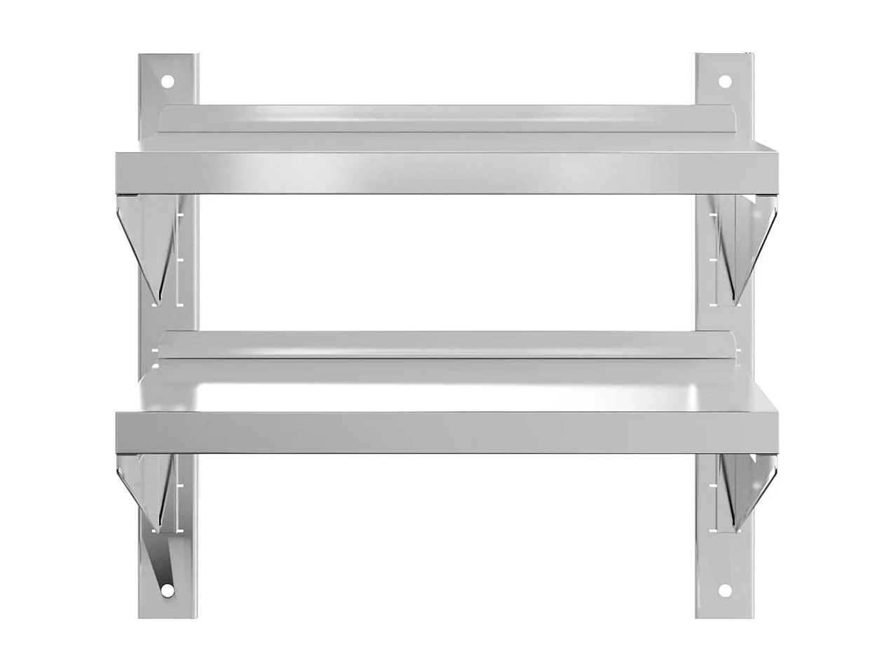 Étagère murale 2 niveaux 50x23,5x60 cm argenté acier inoxydable FR695008