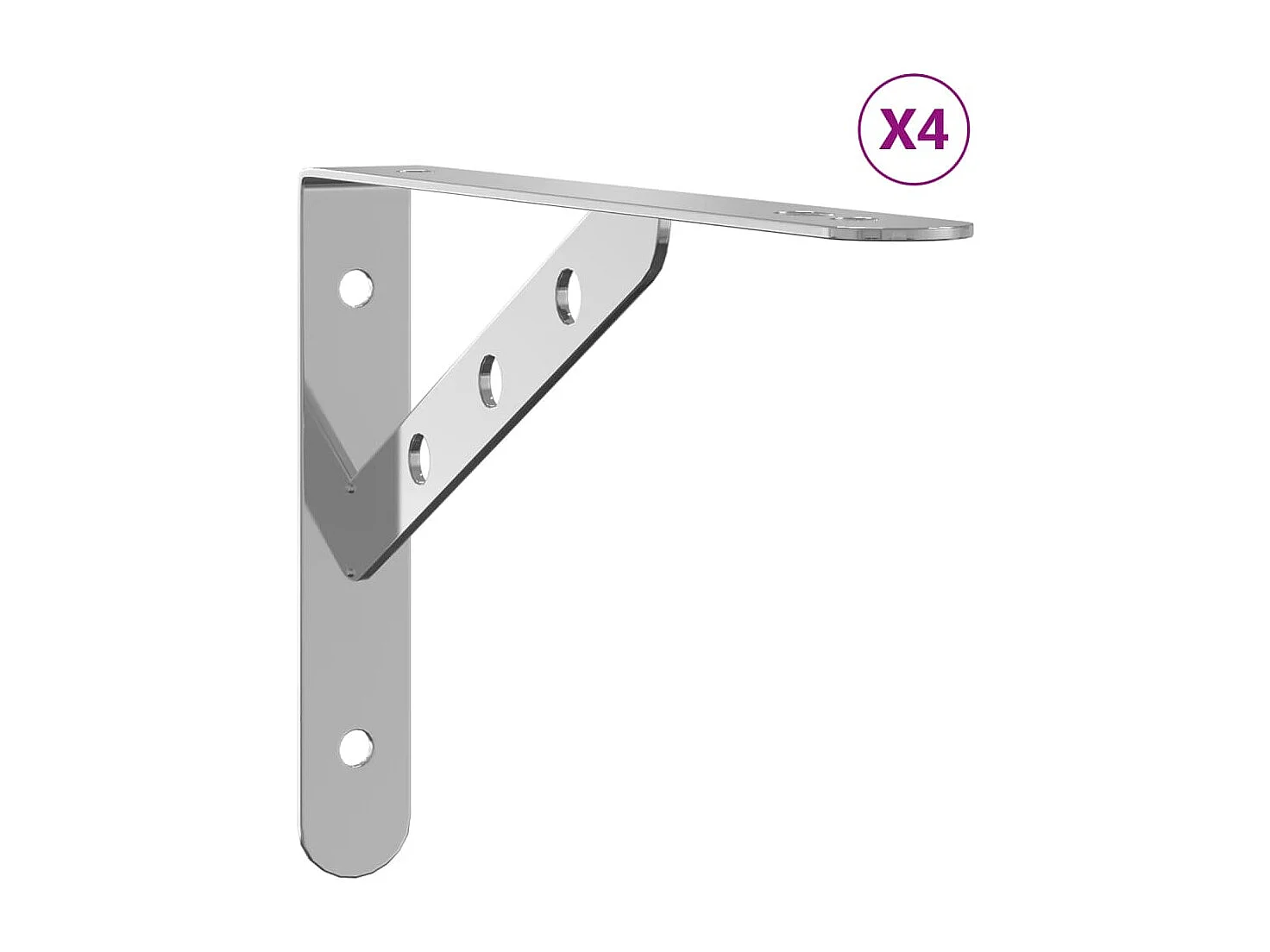 Soportes de estante 4 uds acero inoxidable 23,5x2,5x15,5 cm ES892338