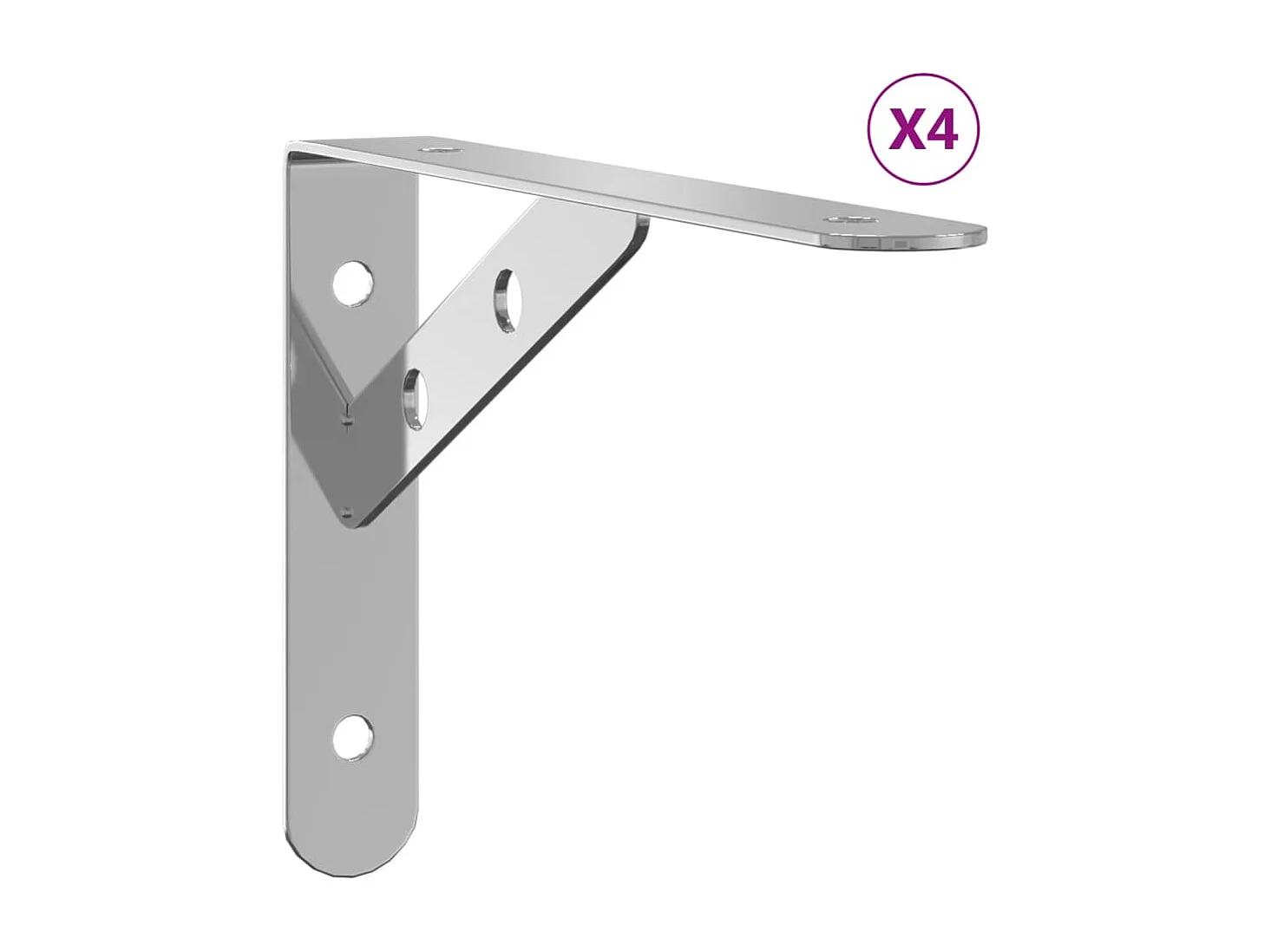 Etagères murales 4 pcs 20x2,5x14 cm argenté acier inoxydable FR329892