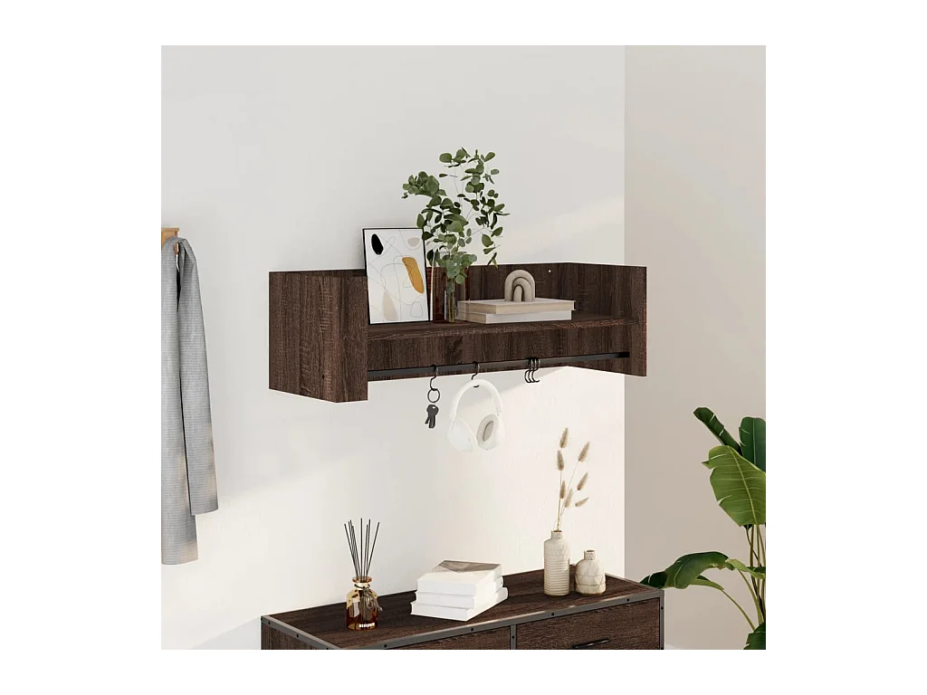 Étagère murale chêne marron 100x35x30,5 cm bois d'ingénierie FR146498