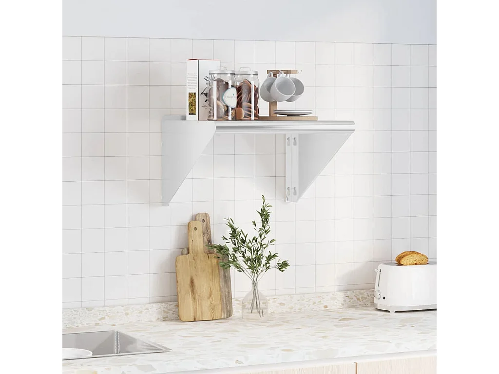 Étagère murale 50x45x31 cm argenté acier inoxydable FR506817