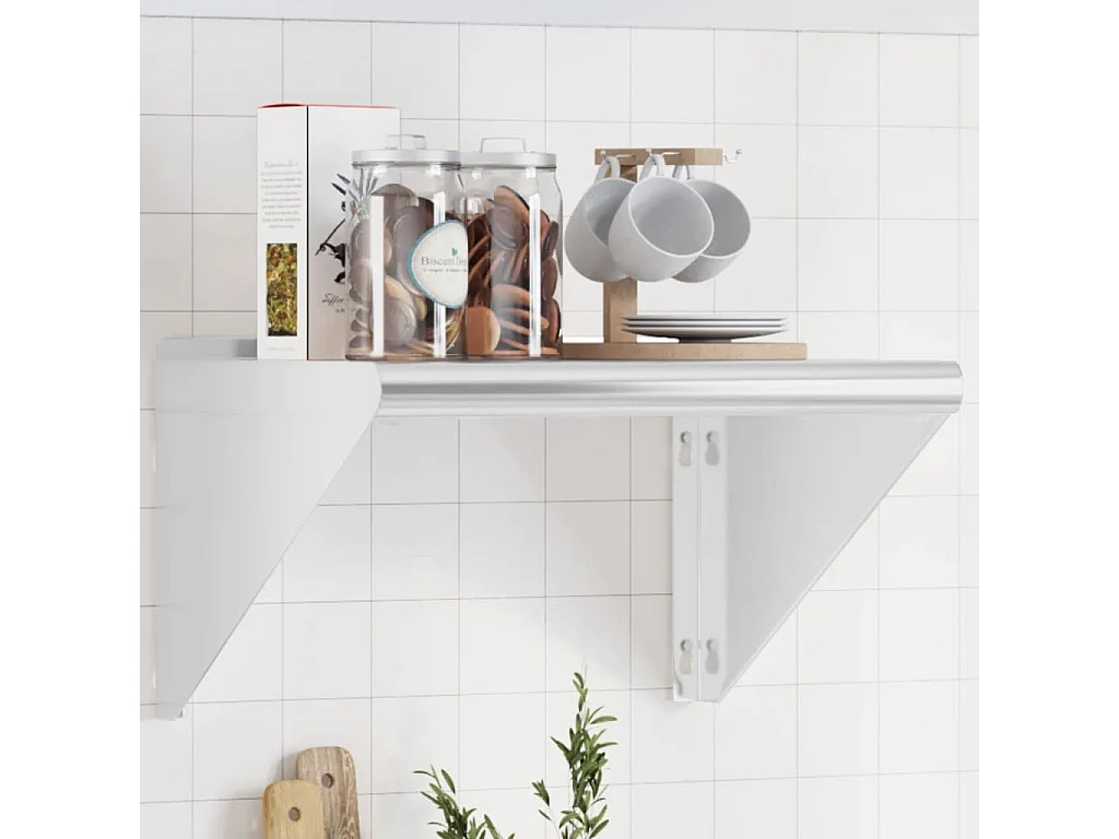 Estante de pared acero inoxidable plateado 50x45x31 cm ES319498