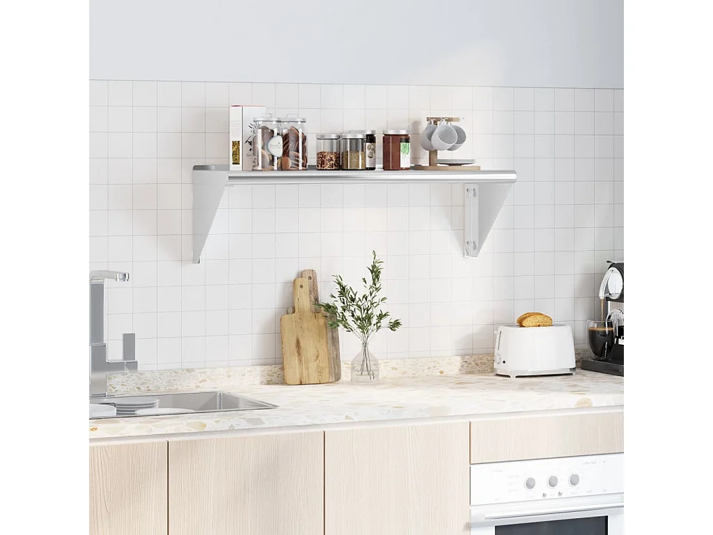 Étagère murale 100x30x31 cm argenté acier inoxydable FR871107