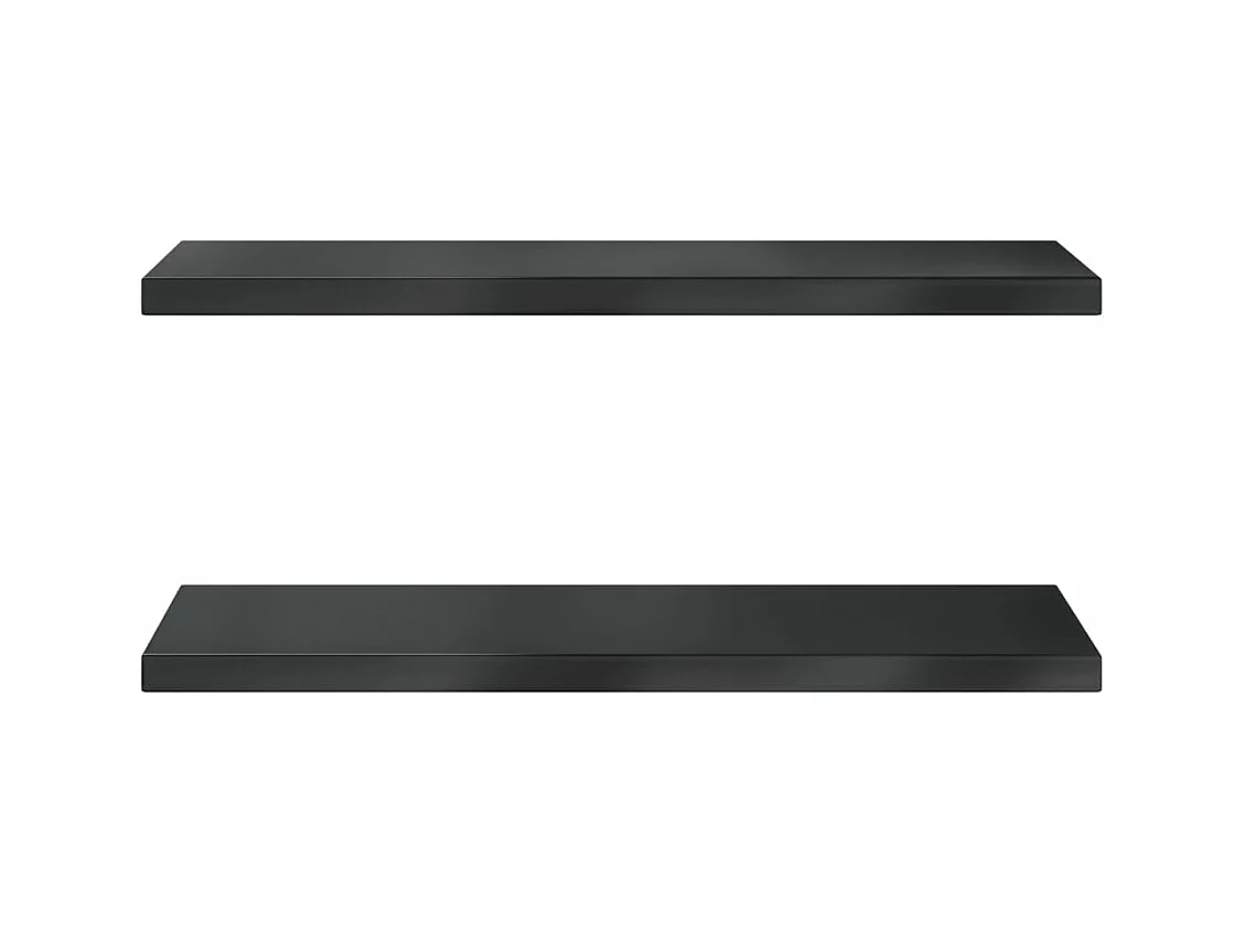 Wandschappen 2 st 100x30x3 cm roestvrijstaal zwart BE275781