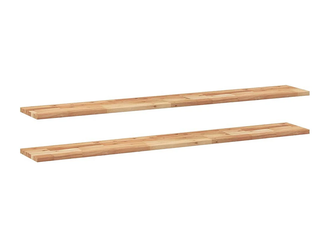 Estante flotante 2 uds madera acacia acabado aceite 160x20x2 cm ES732165