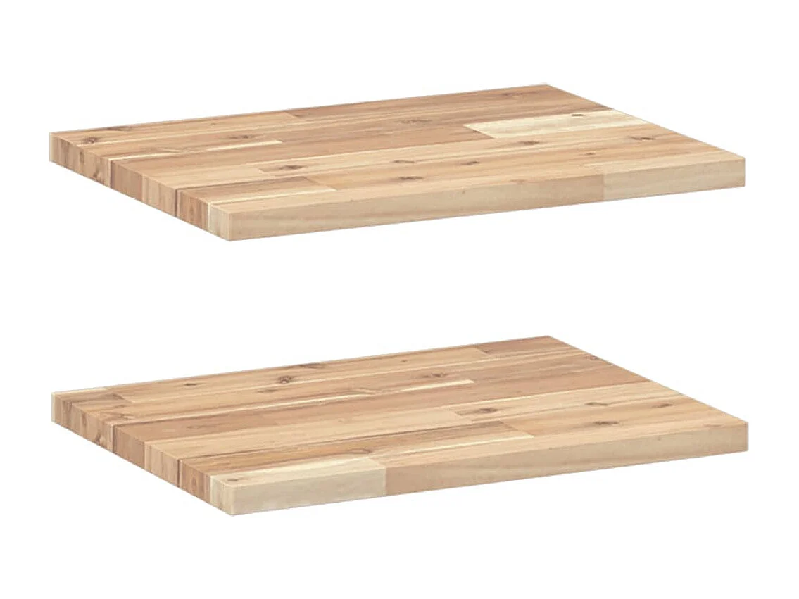 Estantes flotantes 2 uds madera acacia sin tratar 60x30x2 cm ES494989