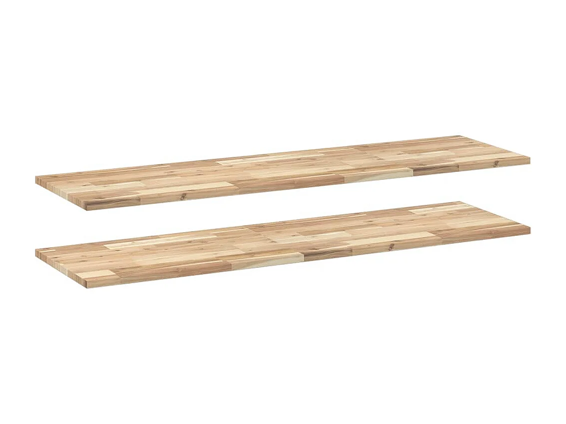 Estantes flotantes 2 uds madera acacia sin tratar 160x40x2 cm ES945015