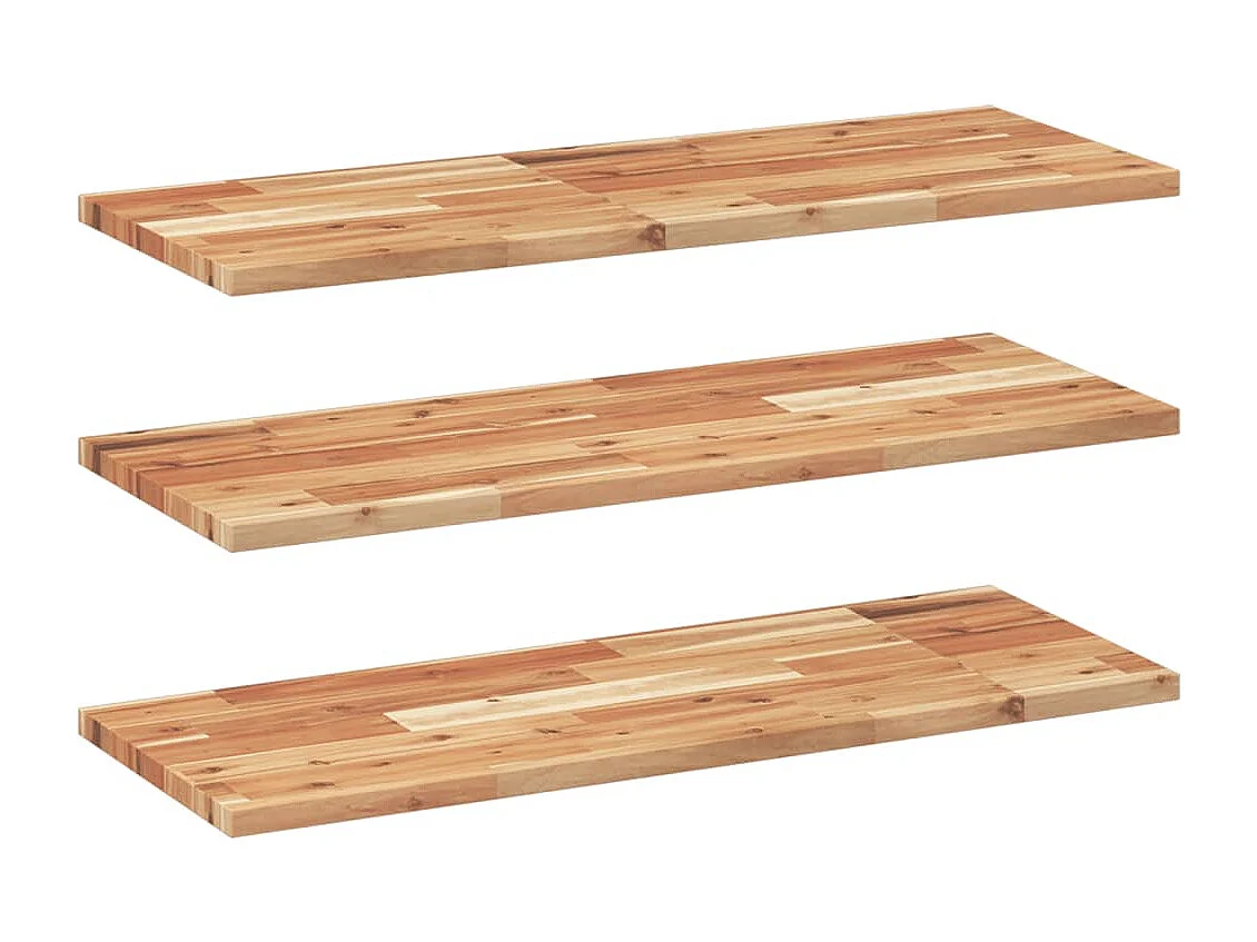 Etagères murales 3 pcs 100x30x2 cm acacia massif à l'huile FR384296