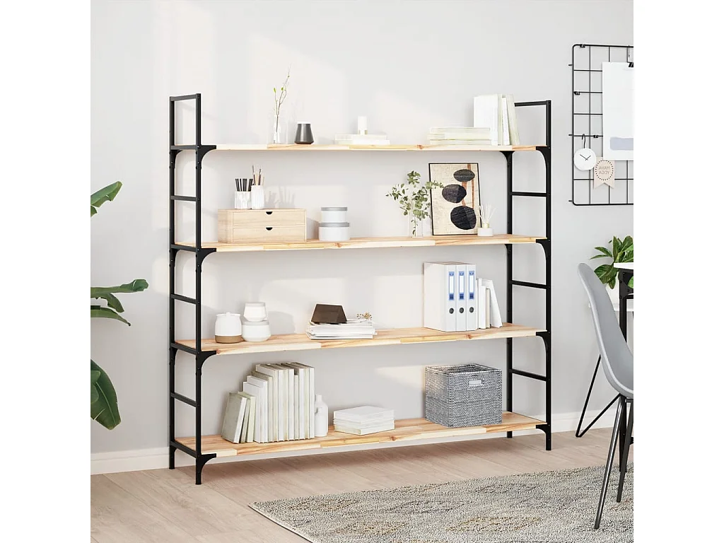 Estantes flotantes 3 uds madera acacia sin tratar 120x30x2 cm ES810853