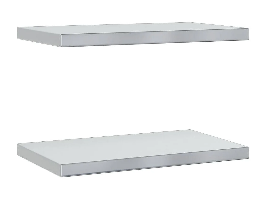 Étagères murales 2 pcs 50x30x3 cm argenté acier inoxydable FR834318