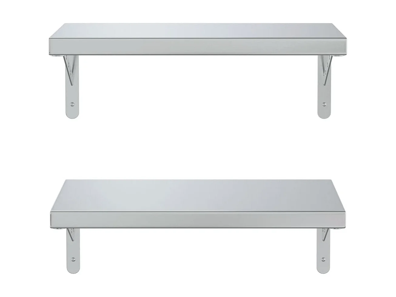 Étagères murales 2 pcs 50x23,5 cm argenté acier inoxydable FR304306