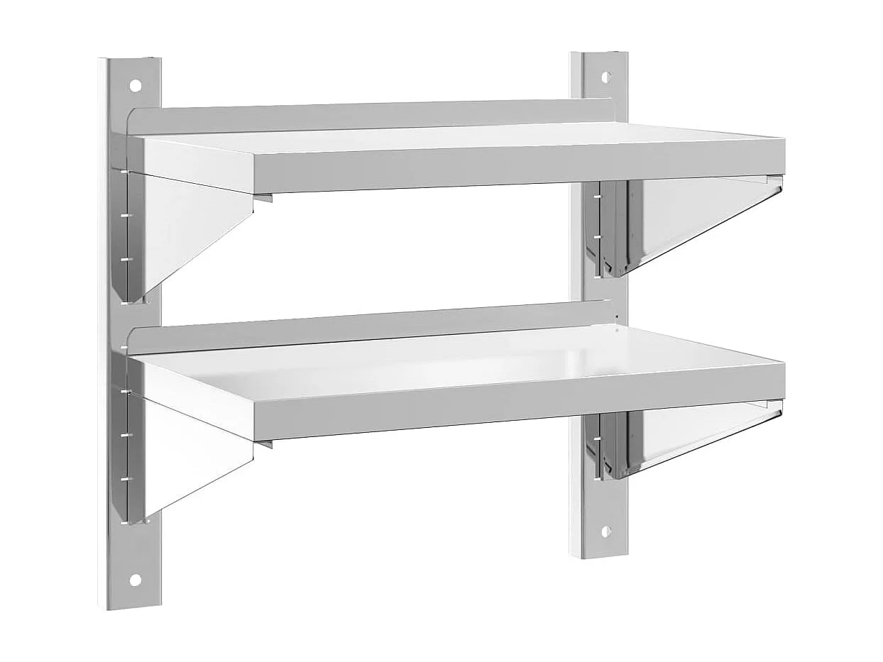 Estante de pared acero inoxidable plateado 50x30x60 cm ES164768