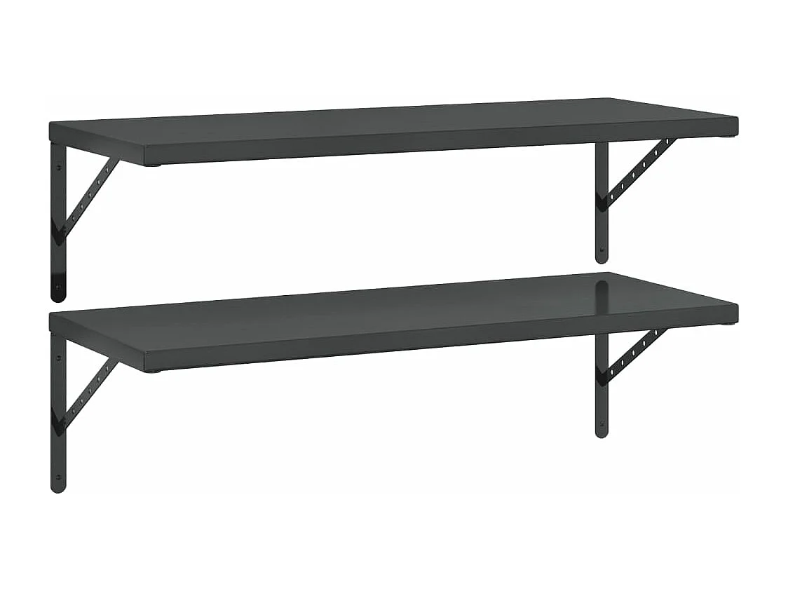 Étagères murales 2 pcs 100x40 cm noir acier inoxydable FR651296