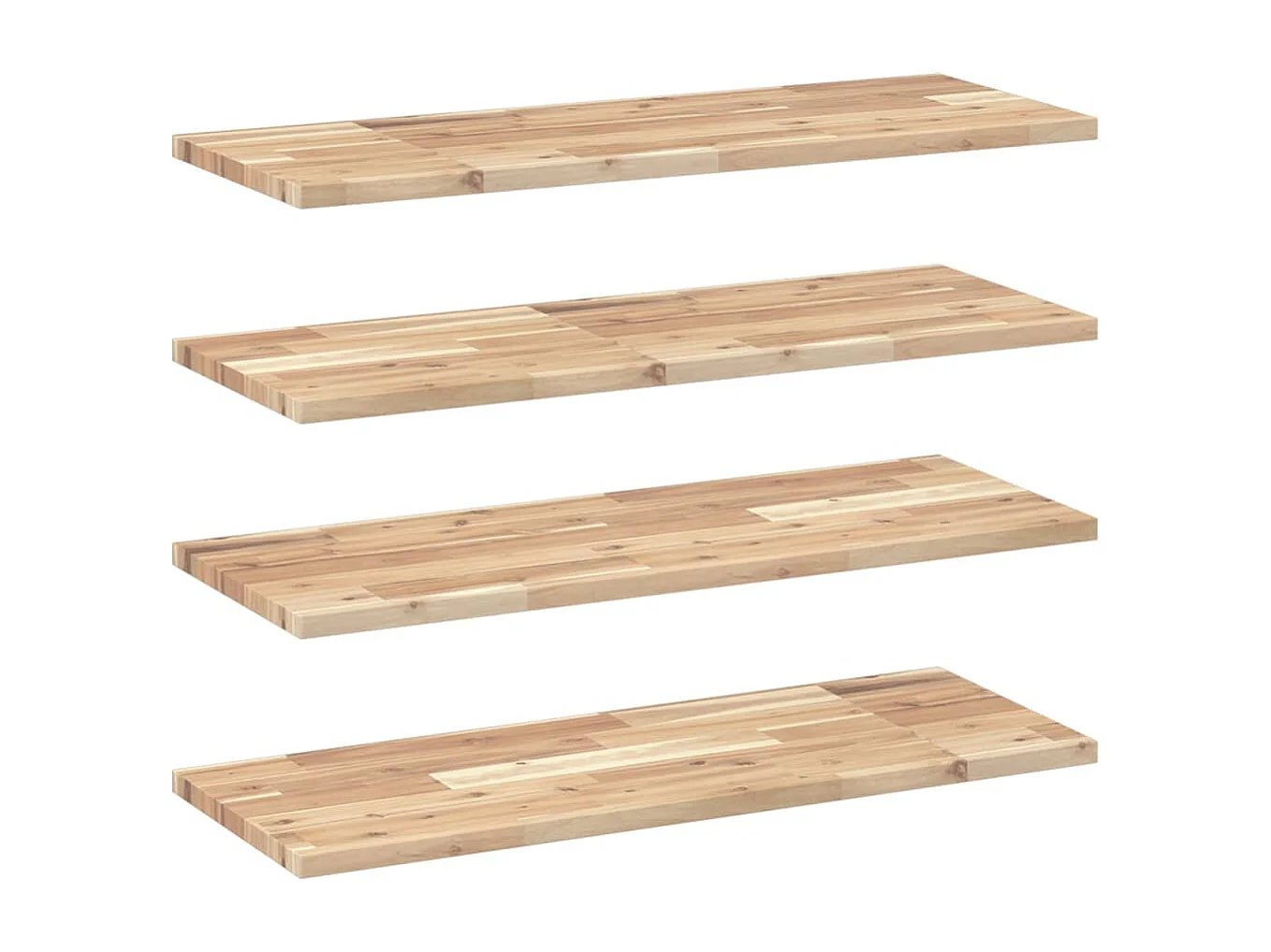 Estantes flotantes 4 uds madera acacia sin tratar 100x30x2 cm ES370723