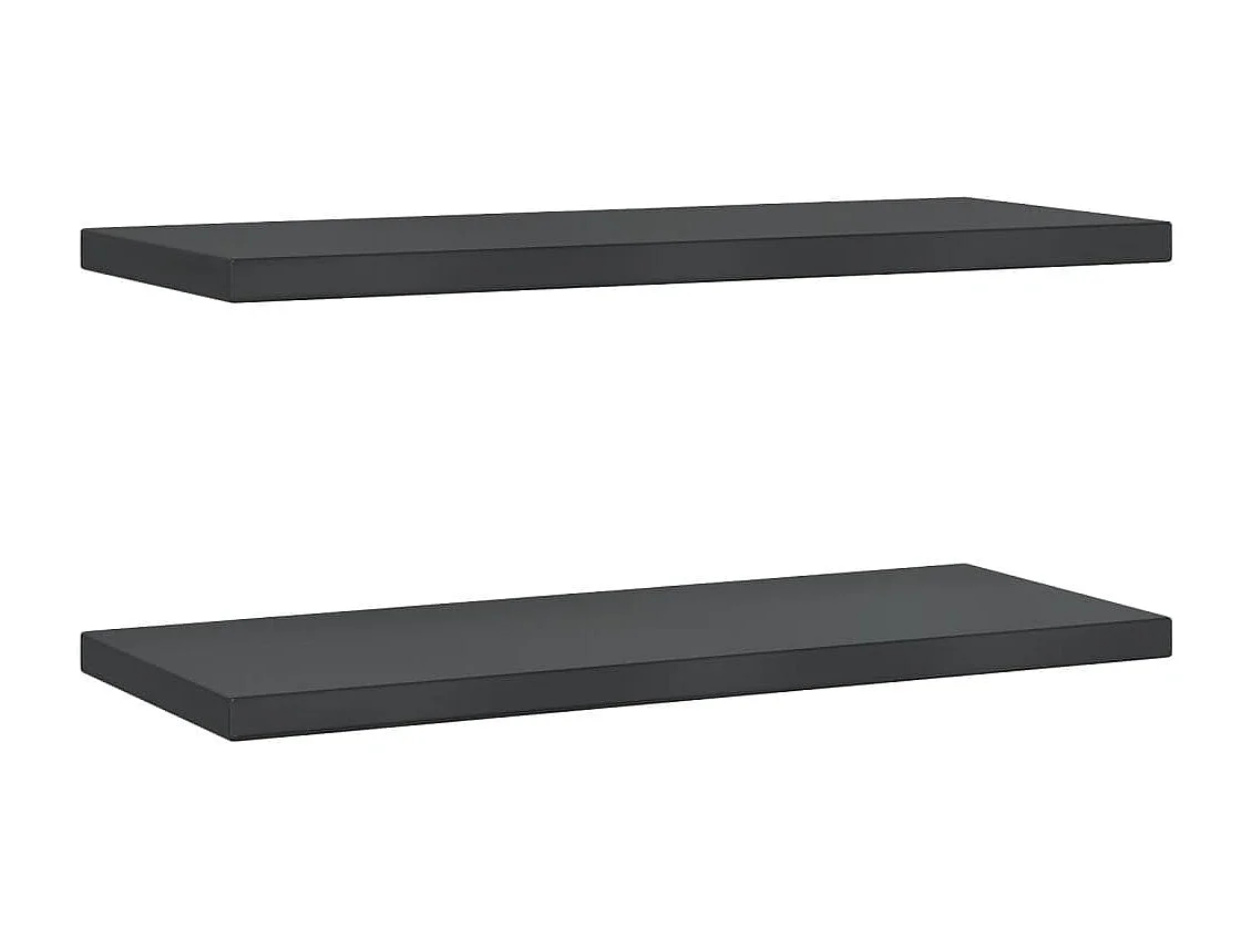 Étagères murales 2 pcs 75x30x3 cm noir acier inoxydable FR957303