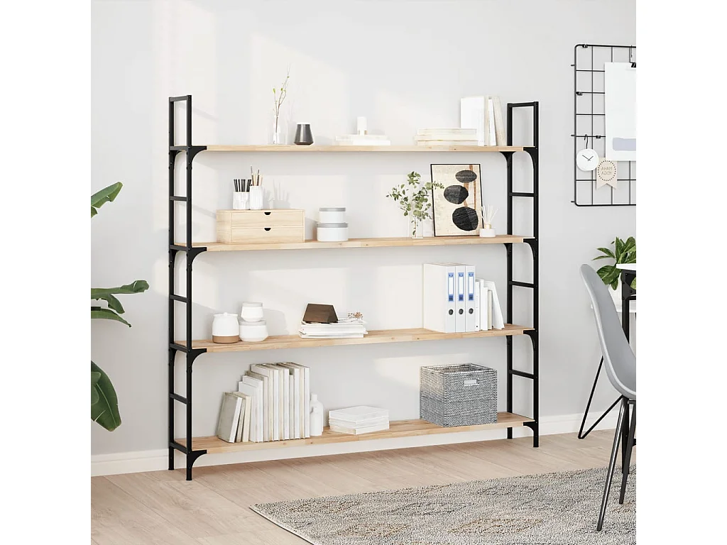 Wandschappen 4 st zwevend 160x20x2 cm onbehandeld acaciahout BE224723