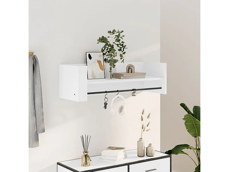 Étagère murale blanc 100x35x30,5 cm bois d'ingénierie FR551983