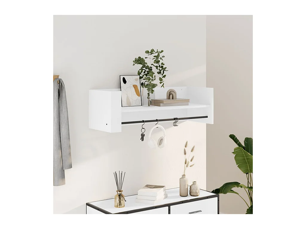 Étagère murale blanc 100x35x30,5 cm bois d'ingénierie FR551983