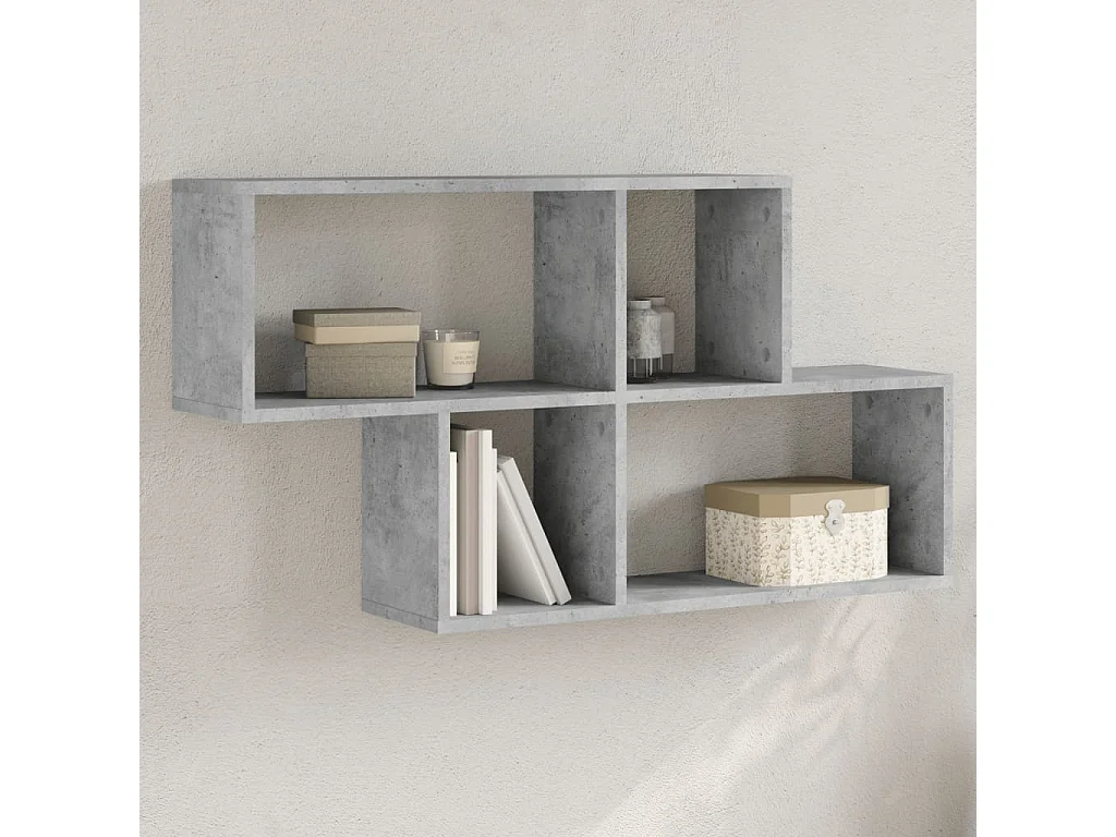 Étagère murale gris béton 100x20x53 cm bois d'ingénierie FR418457