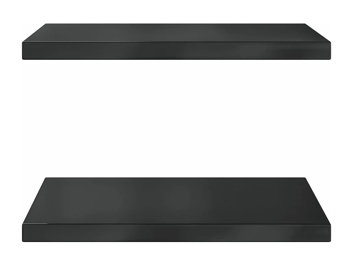 Estantes de pared 2 uds acero inoxidable negro 50x40x3 cm ES448856