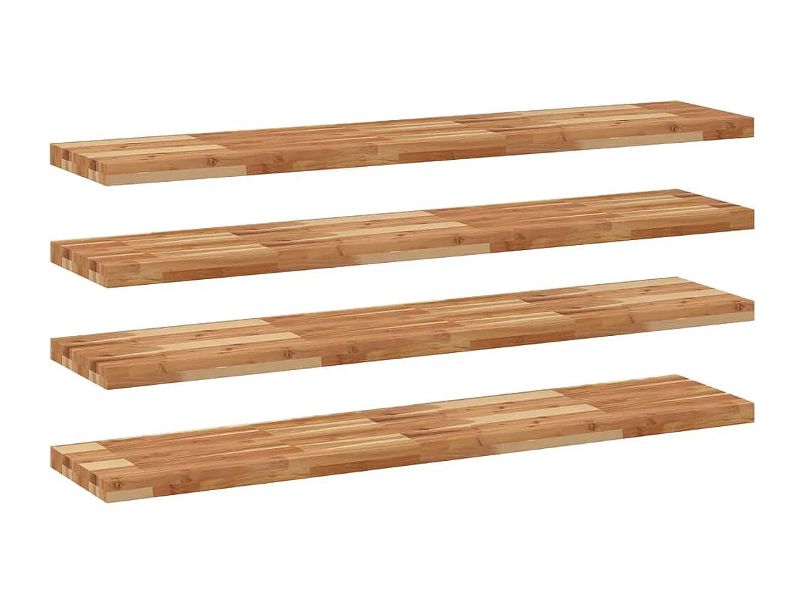 Prateleiras flutuantes 4 pcs acácia maciça c/ acabamento a óleo PT393786