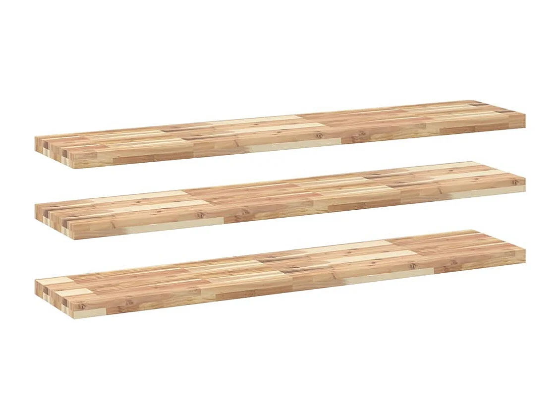 Etagères murales 3 pcs 140x30x4 cm acacia massif non traité FR483903