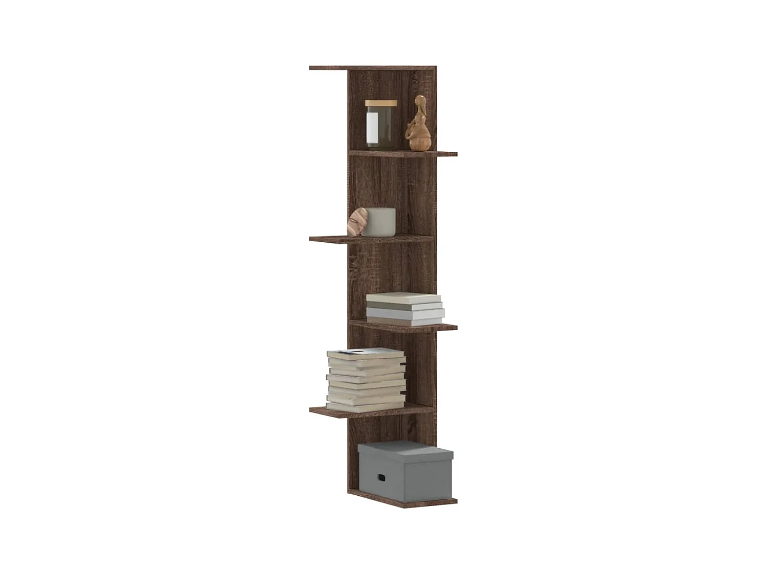 Étagère d'angle murale chêne marron bois d'ingénierie FR634237