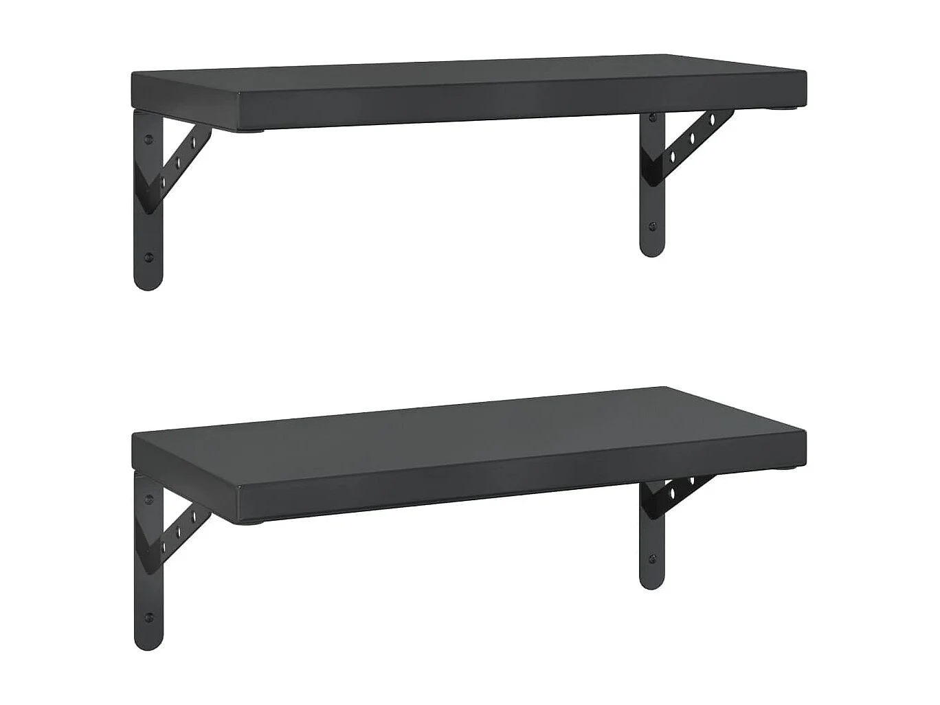 Étagères murales 2 pcs 50x23,5 cm noir acier inoxydable FR946034
