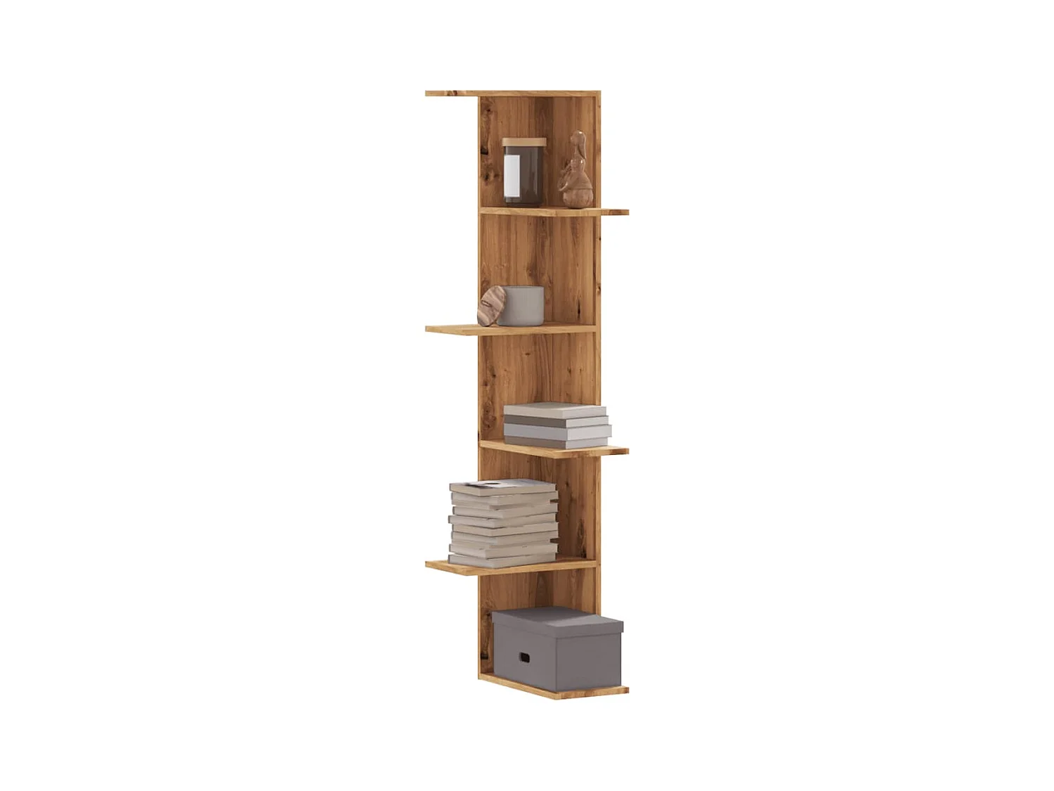 Étagère d'angle murale chêne artisanal bois d'ingénierie FR617923