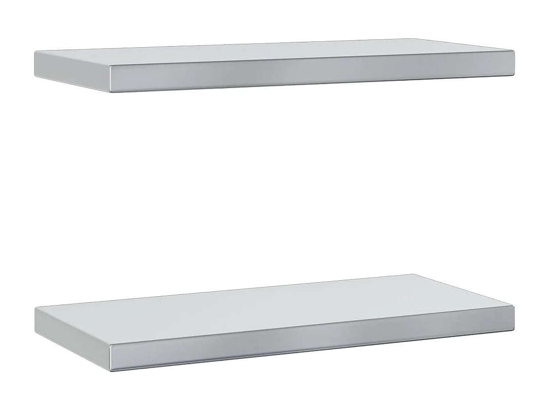 Estantes de pared 2 uds acero inoxidable plateado 50x23,5x3 cm ES656951