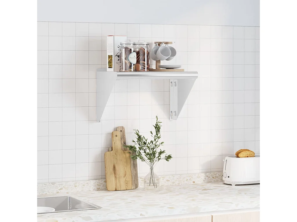 Étagère murale 50x30x31 cm argenté acier inoxydable FR776402