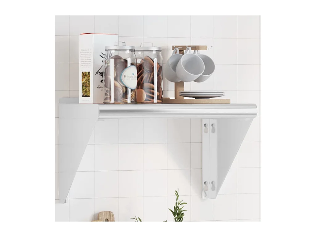 Étagère murale 50x30x31 cm argenté acier inoxydable FR776402