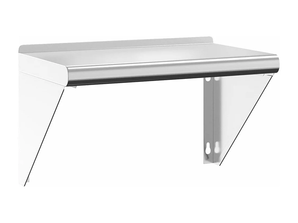 Estante de pared de acero inoxidable plateado 50x30x31 cm ES839567