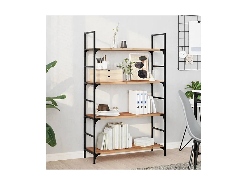 Estante flotante 4 uds madera acacia acabado aceite 100x30x2 cm ES106582