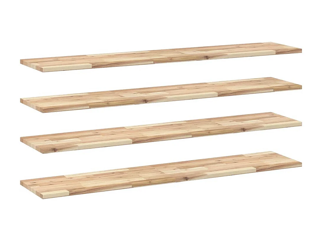 Etagères murales 4 pcs 120x30x2 cm acacia massif non traité FR219012