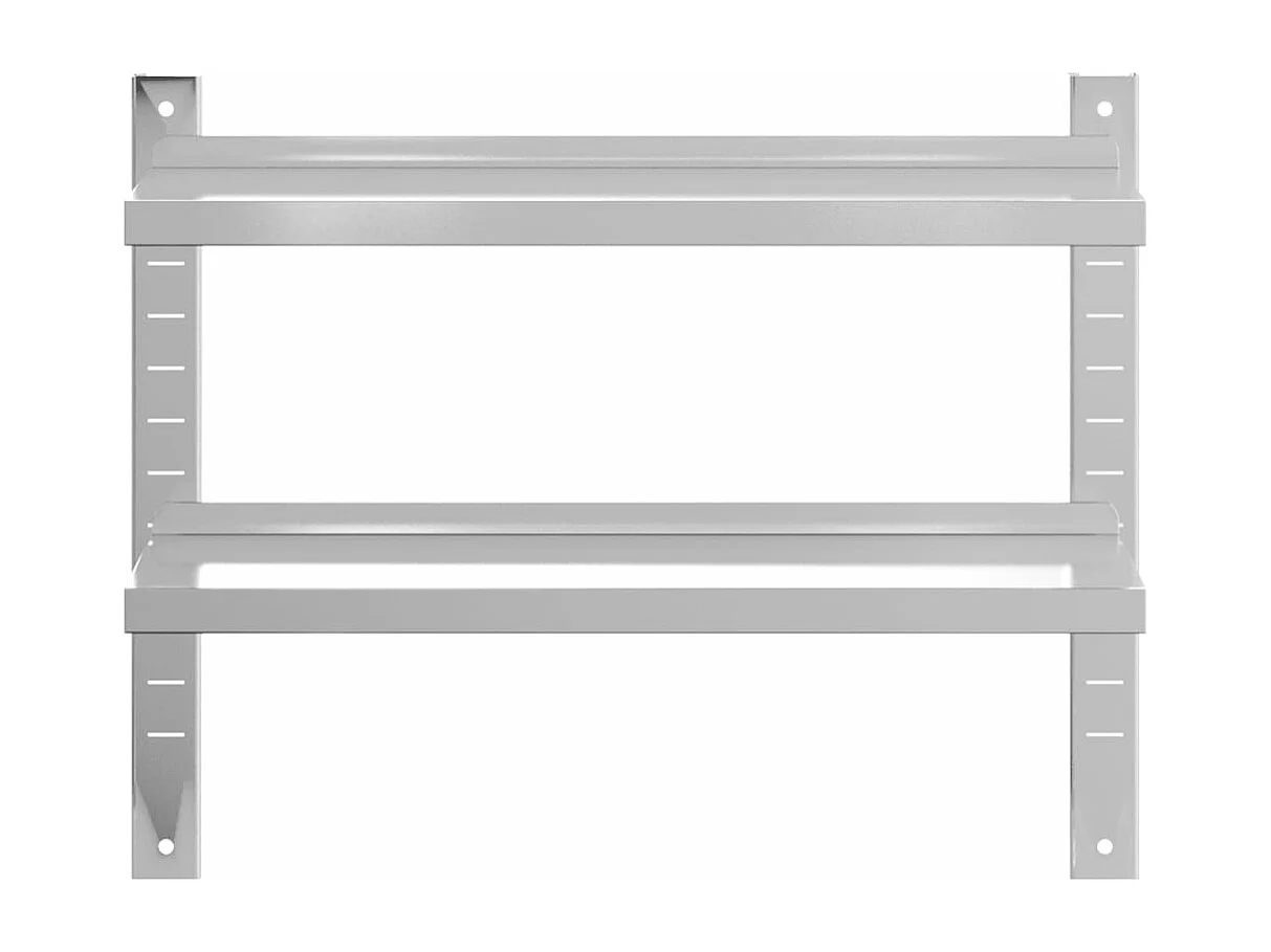 Estante de pared acero inoxidable plateado 75x23,5x60 cm ES381624