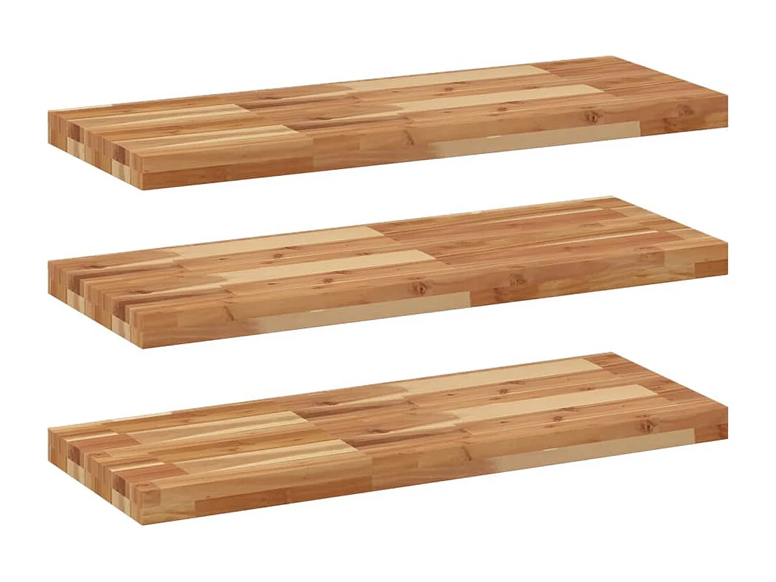 Etagères murales 3 pcs 80x30x4 cm acacia massif à l'huile FR722448