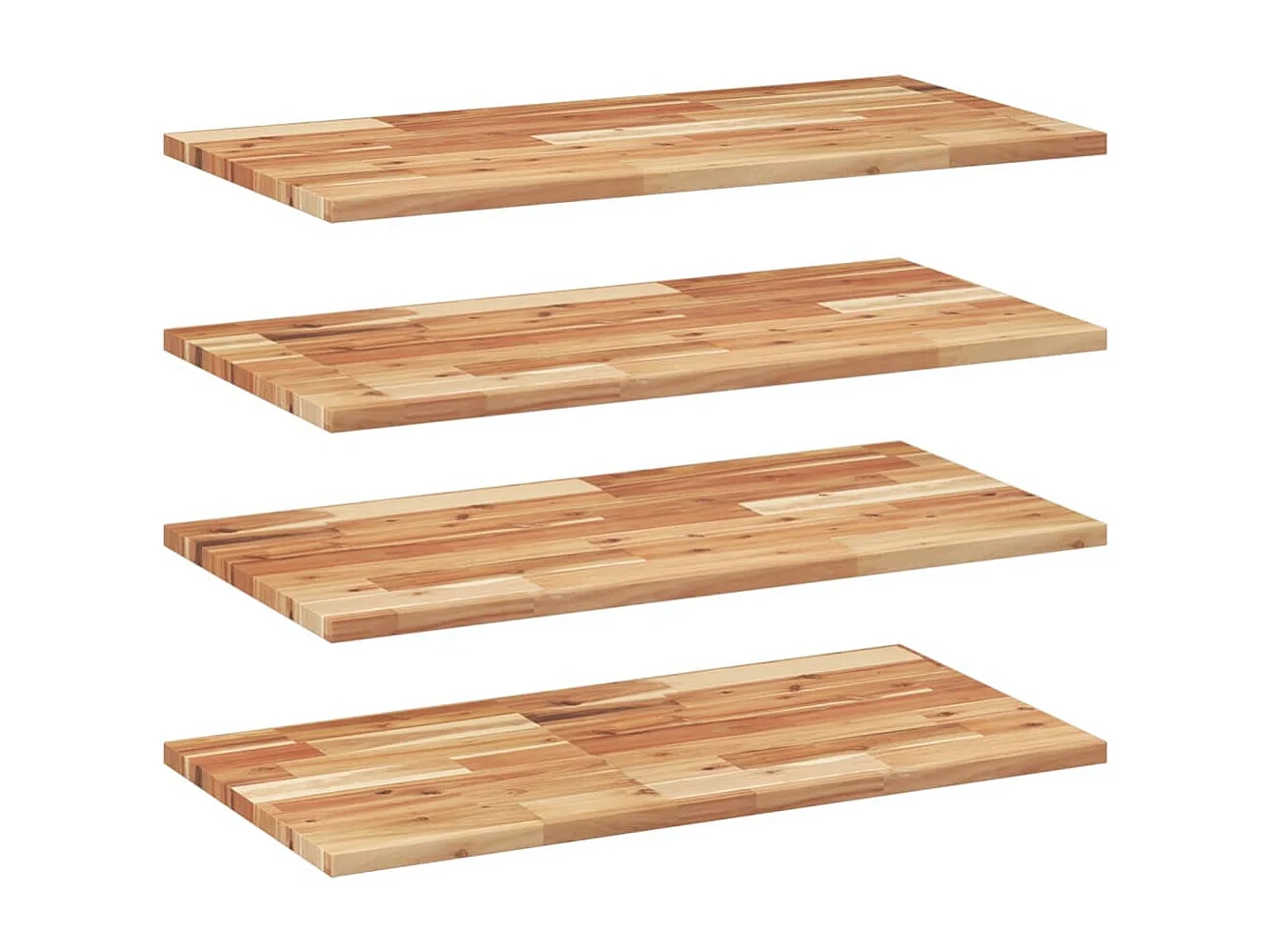 Estante flotante 4 uds madera acacia acabado aceite 100x40x2 cm ES310987
