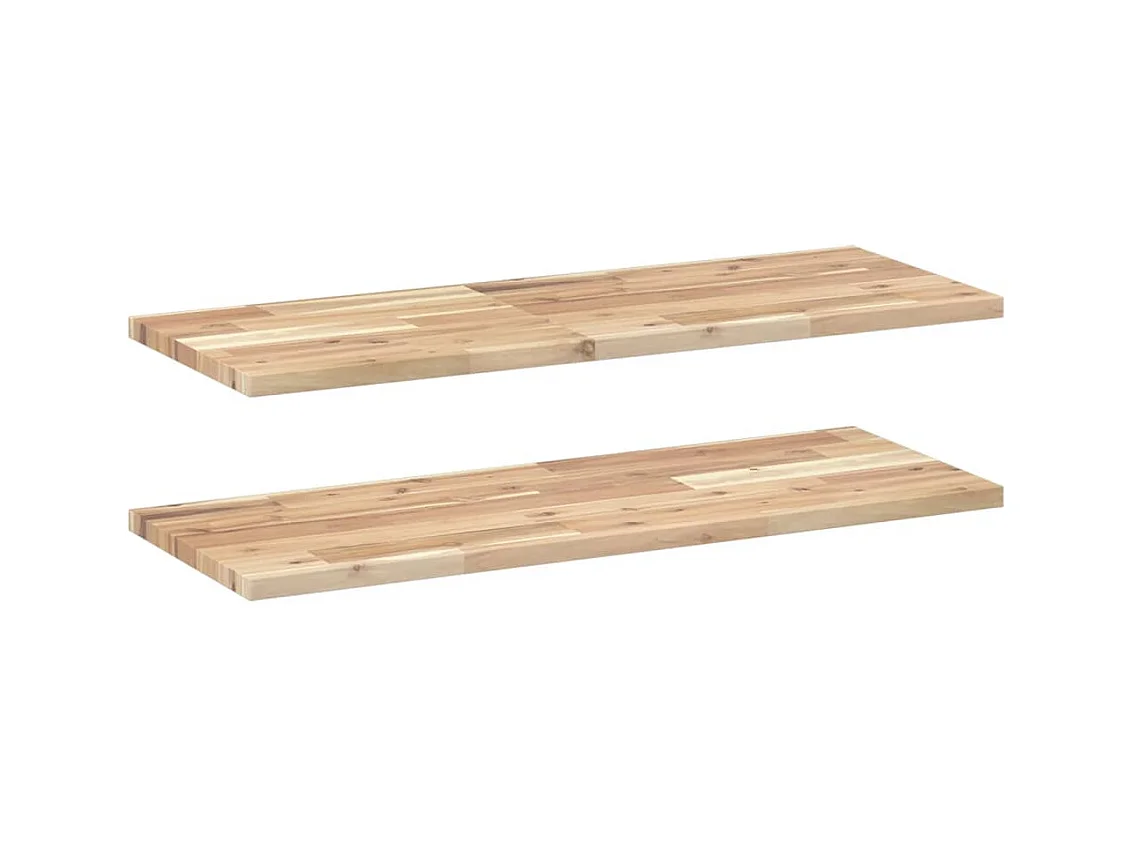 Estantes flotantes 2 uds madera acacia sin tratar 100x30x2 cm ES234637