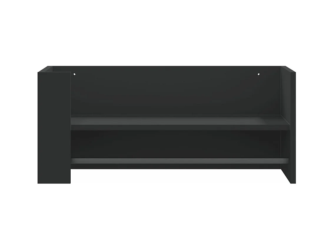 Estante de pared madera de ingeniería negro 70,5x35x30,5 cm ES232323