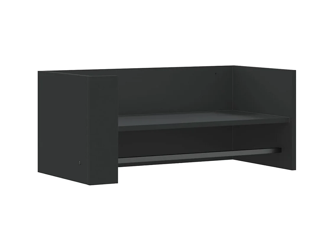 Estante de pared madera de ingeniería negro 70,5x35x30,5 cm ES232323