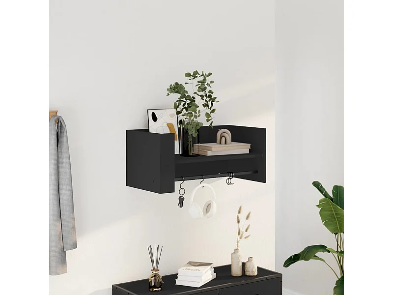 Étagère murale noir 70,5x35x30,5 cm bois d'ingénierie FR899464