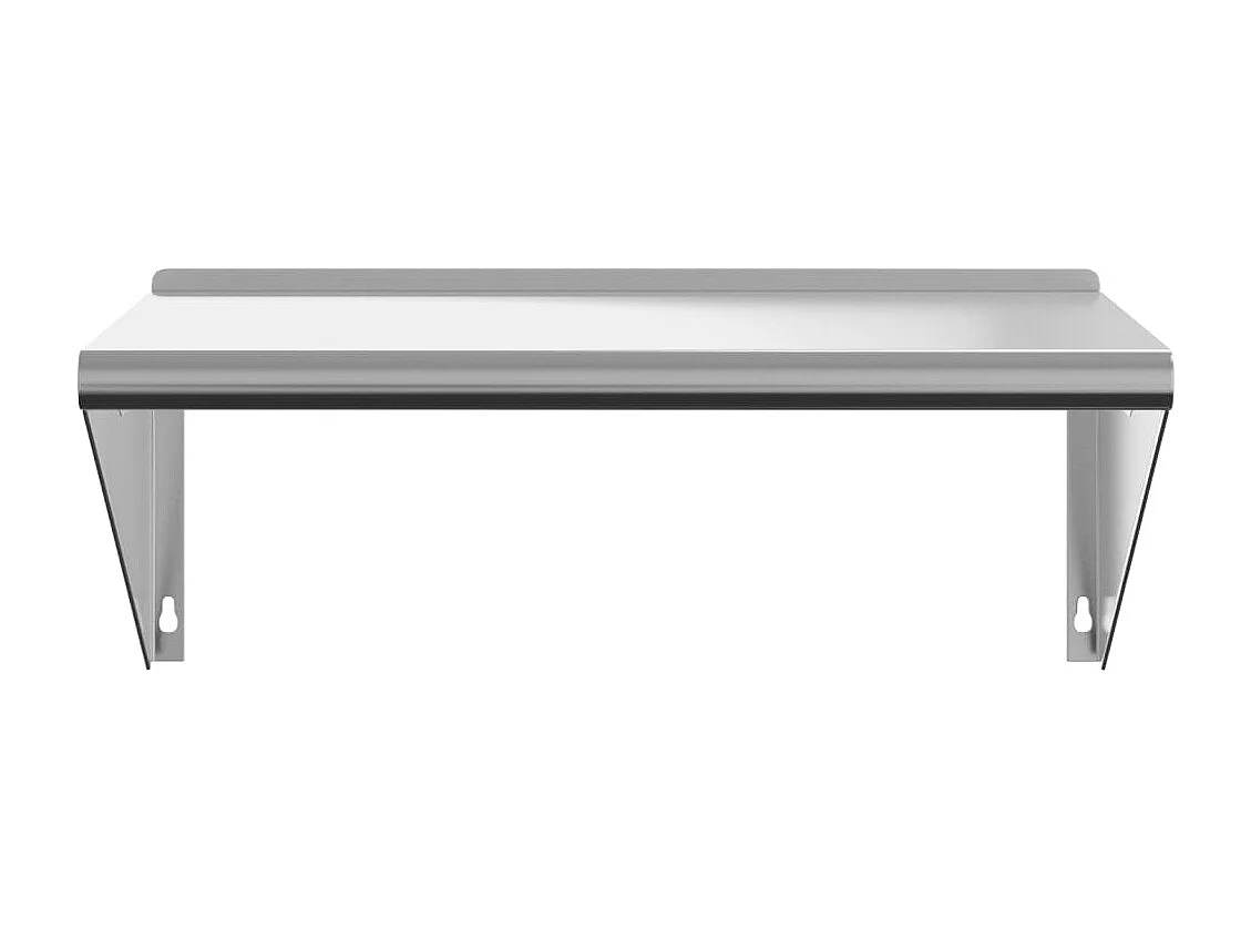 Estante de pared de acero inoxidable plateado 75x45x31 cm ES942604