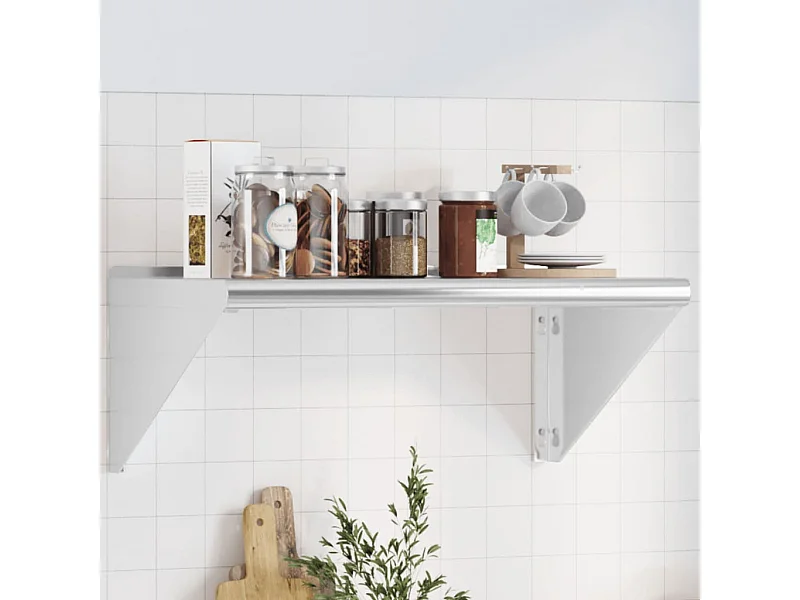 Étagère murale 75x45x31 cm argenté acier inoxydable FR306217