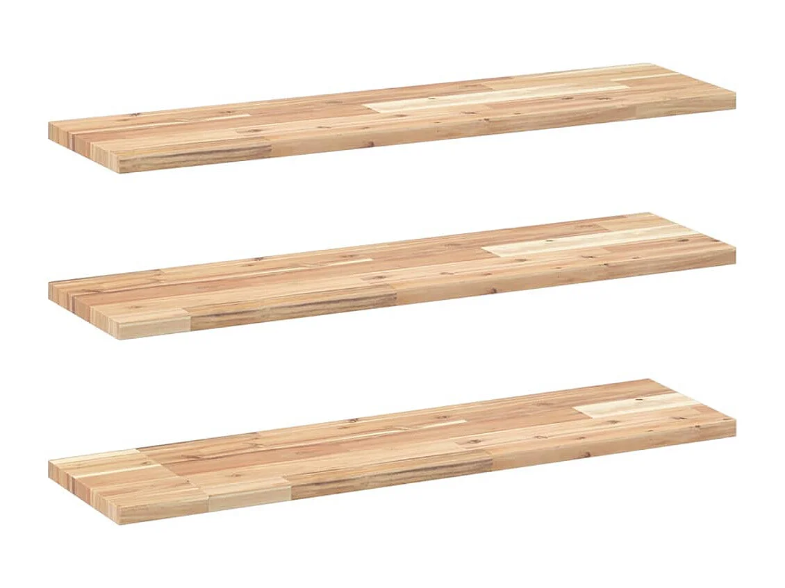 Prateleiras flutuantes 3pcs 80x20x2cm acácia maciça não tratada PT248634