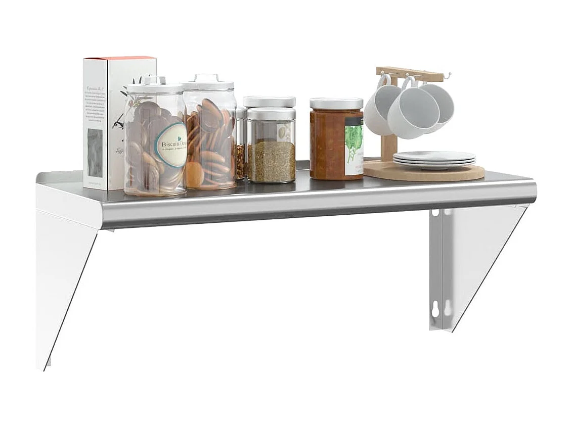 Étagère murale 75x30x31 cm argenté acier inoxydable FR749115